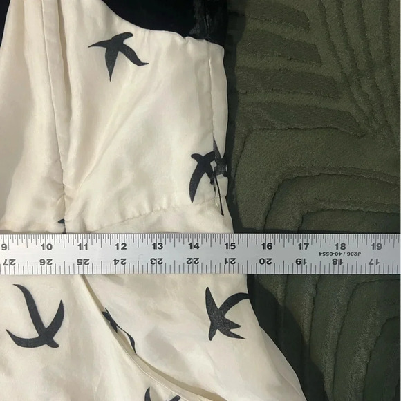 BHLDN Anthro Dress Hitherto Floating Flock Bird Silk Organza Velvet dress - Picture 9 of 11